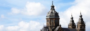 A newly restored church steeple