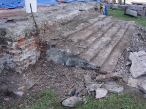 Damaged stone stairs falling apart